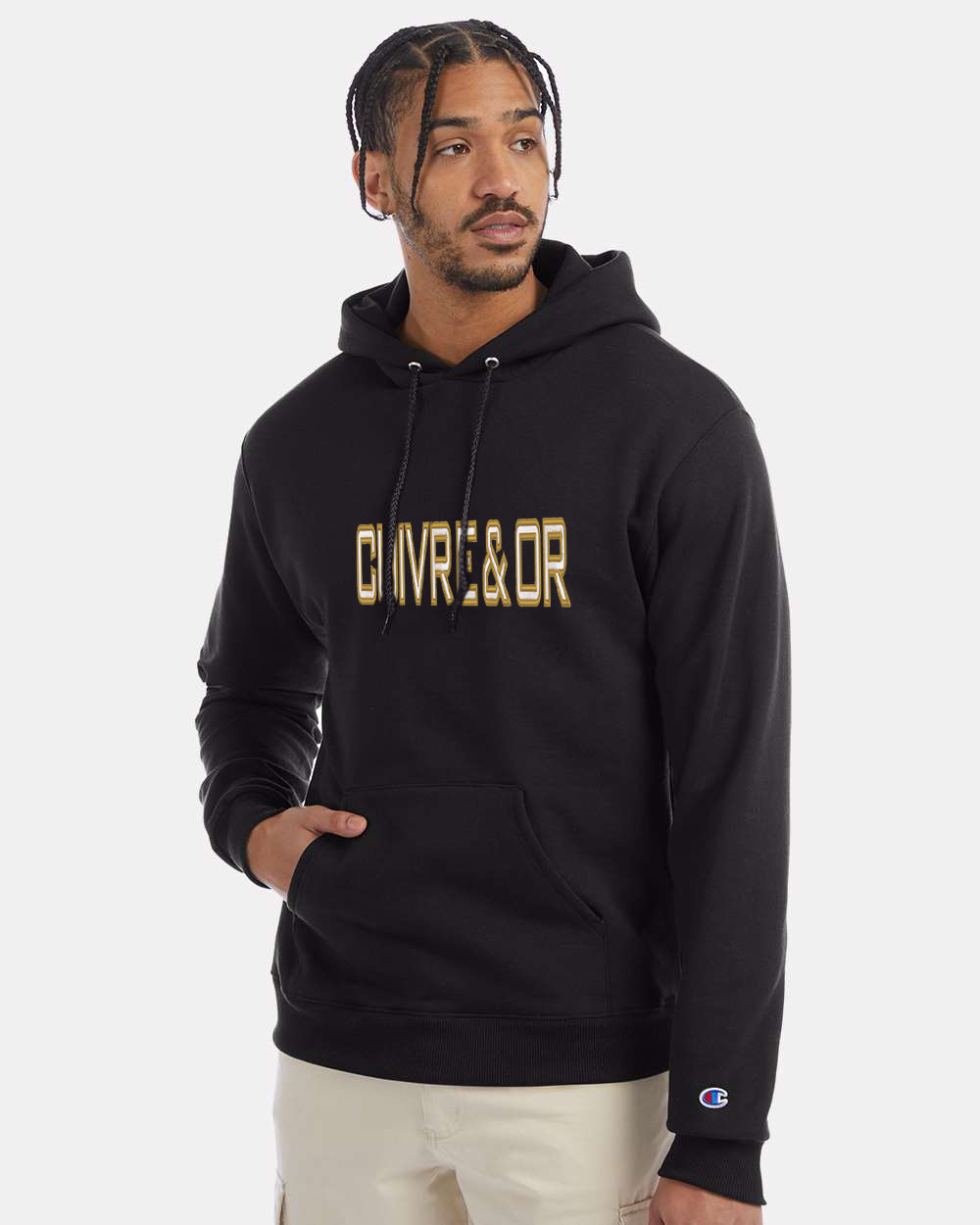 hoodie noir cuivre et or